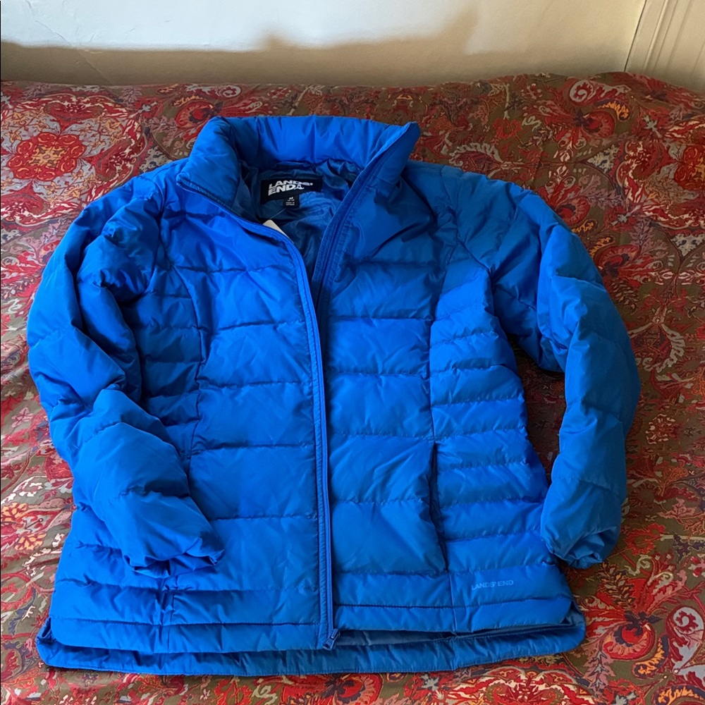 Lands' End Vibrant Blue 100% down Insulated Jacket